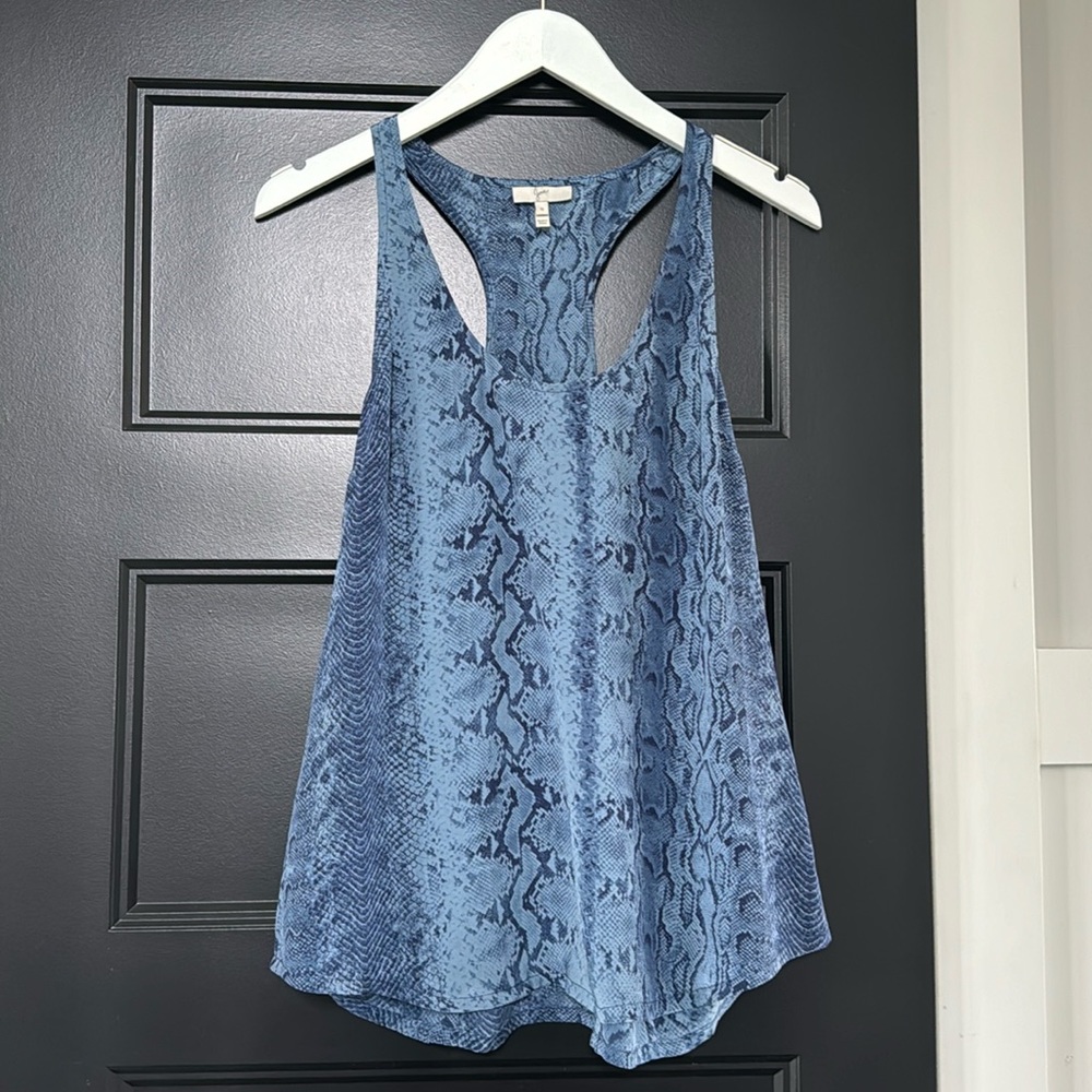 Joie silk tank blue snake print EUC